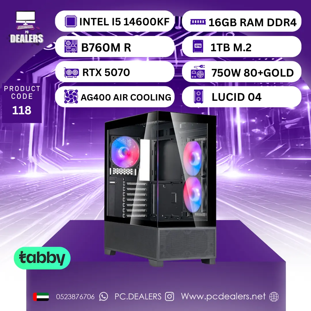 I514600kF&5070 PC w Intel i5-14600kf & RTX 5070 | Gaming PC 118 - الصورة 1