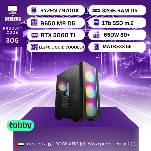 RYZEN7 9700x & RTX 5060ti 16GB | Gaming PC 306