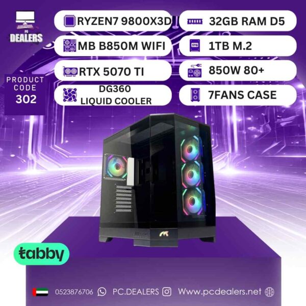 RYZEN7 9800x3D & RTX 5070ti | Gaming PC 302