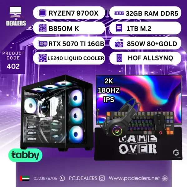 RYZEN 7 9700X & RTX5070 TI  & 2K 180HZ Monitor|Full setup 402