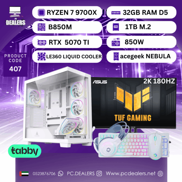 RYZEN 7 9700X & RTX5070 TI & 2K 180HZ Monitor|Full setup 407