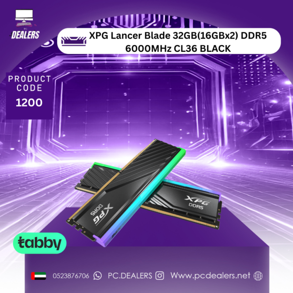 XPG Lancer Blade 32GB(16GBx2) DDR5  6000MHz CL36 BLACK|1200