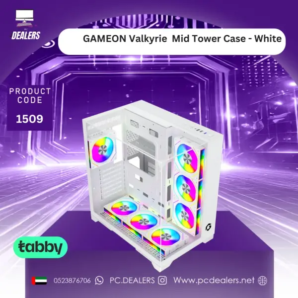 GAMEON Valkyrie I Series Mid Tower Gaming Case - White
