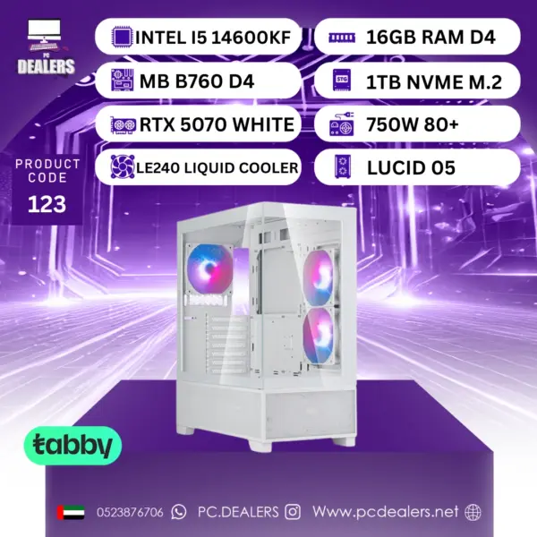 FULL WHITE Intel i5-14600kf & RTX 5070 | Gaming PC 123