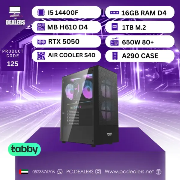 Intel i5 14400F & RTX 5050 8GB | Gaming PC 125