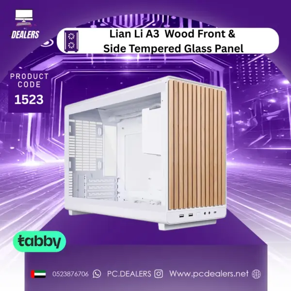 Lian Li A3 Micro Form Factor Chassis - Wood Front & Side Tempered Glass Panel