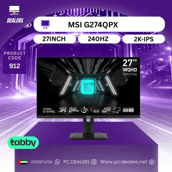 MSI MONITOR  G274QPX  240hz,1ms,Rapid IPS, 2560 x 1400 (WQHD)