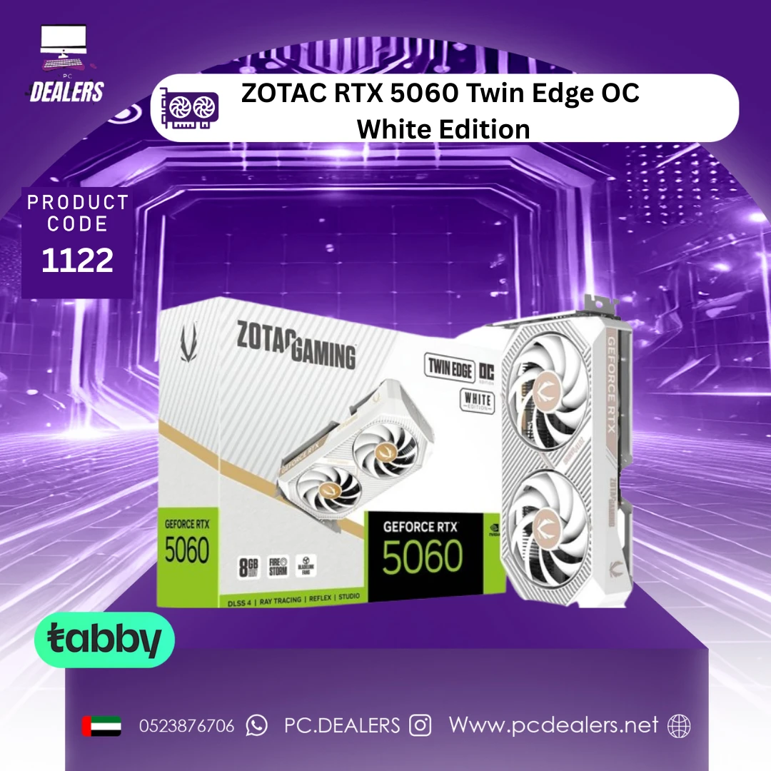 ZOTAC GAMING GeForce RTX 5060 Twin Edge OC White Edition W ZOTAC GAMING GeForce RTX 5060 Twin Edge OC White Edition - الصورة 1