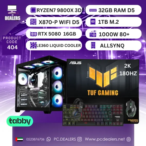 RYZEN 7 9800X 3D & RTX5080 & 2K 180HZ Monitor|Full setup 404