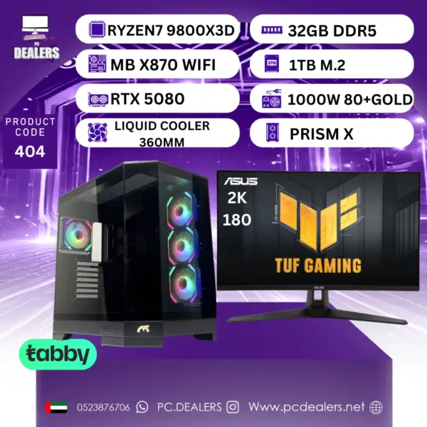 RYZEN 7 9800X 3D & RTX5080 & 2K 180HZ Monitor|Full setup 404