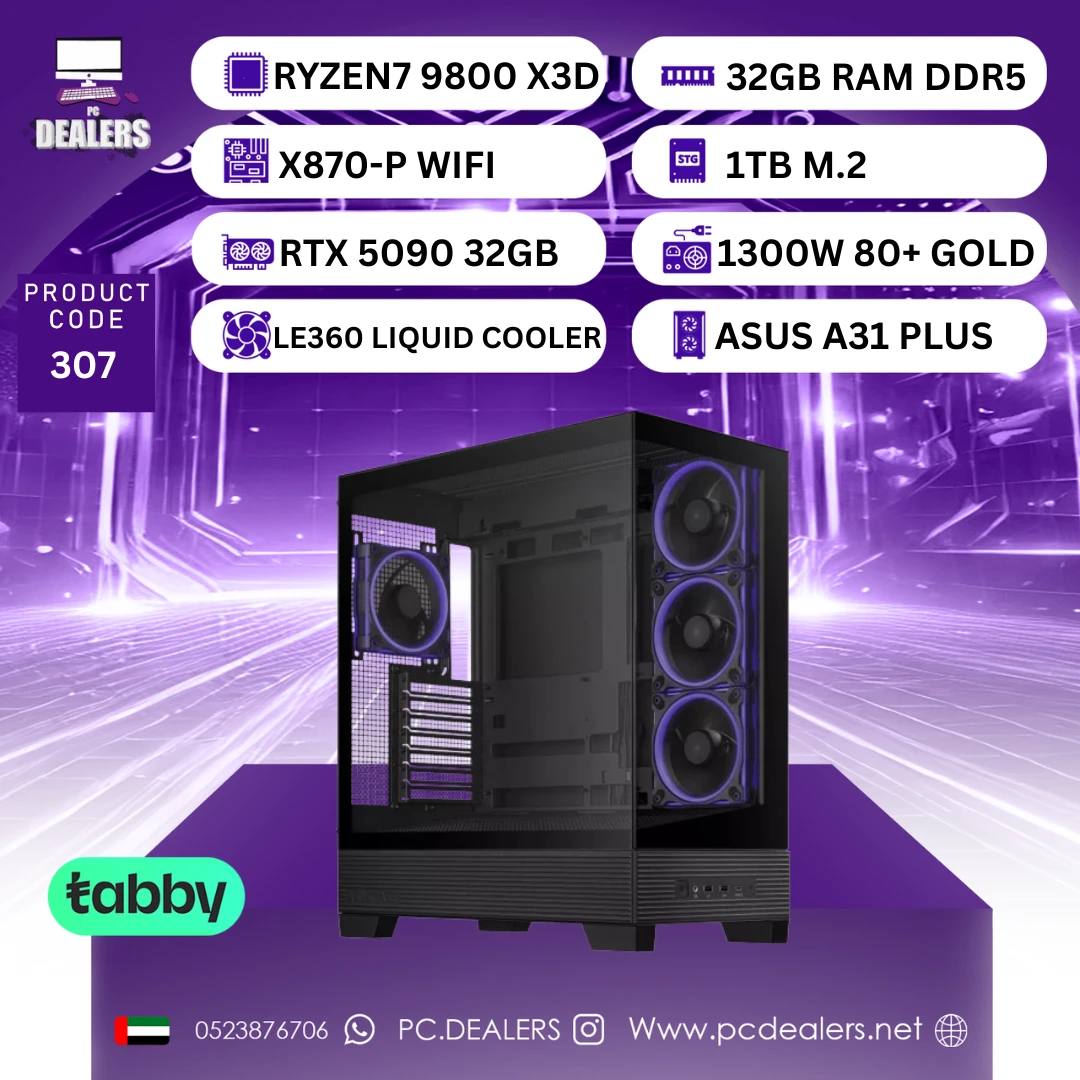 pc ryzen7 9800x 3d & RTX 5090 w RYZEN7 9800X3D & RTX 5090 32GB | GAMING PC 307 - الصورة 1