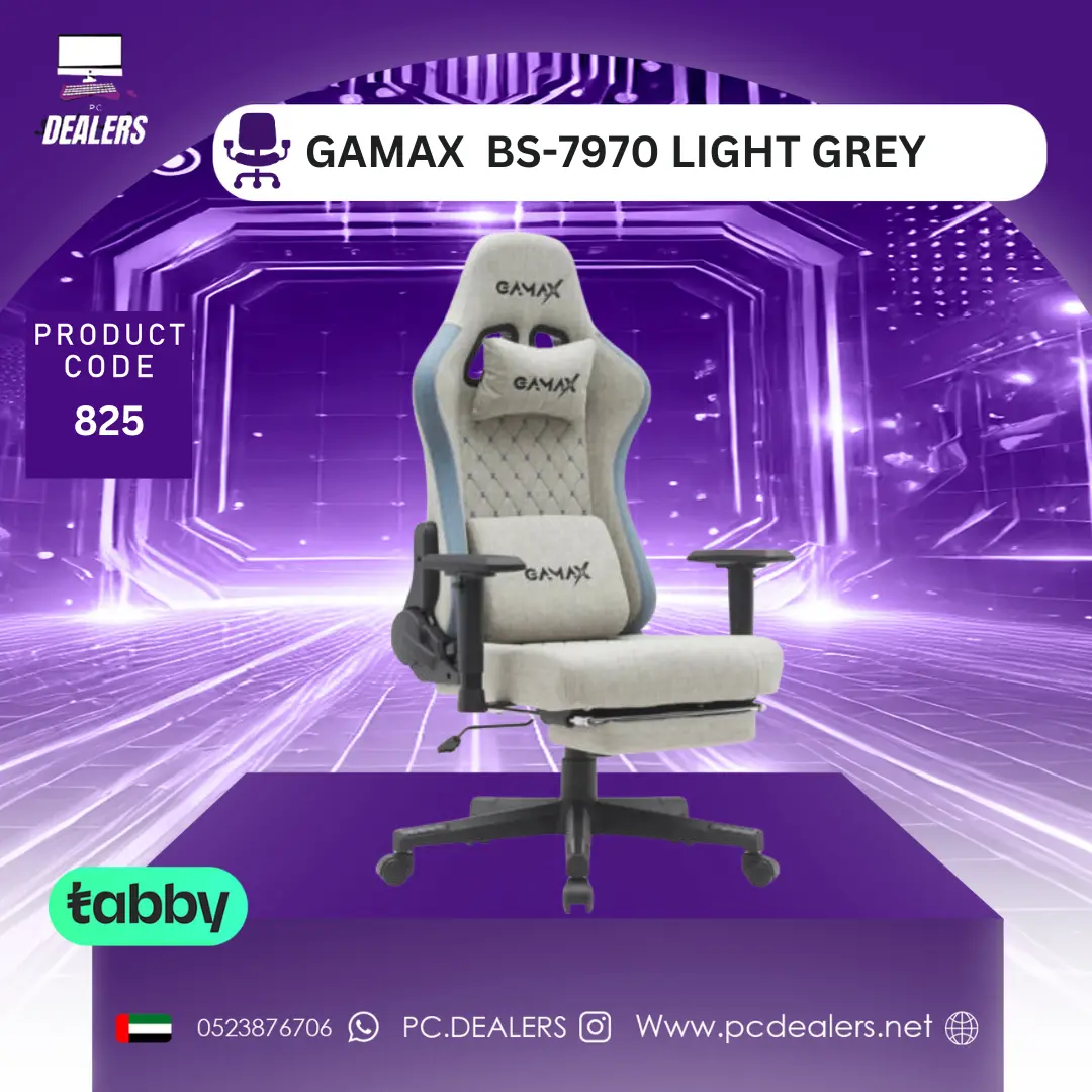 GAMAX BS-7970 GREY 825 |Gamax Gaming Chair BS-7970 LIGHT GREY - الصورة 1