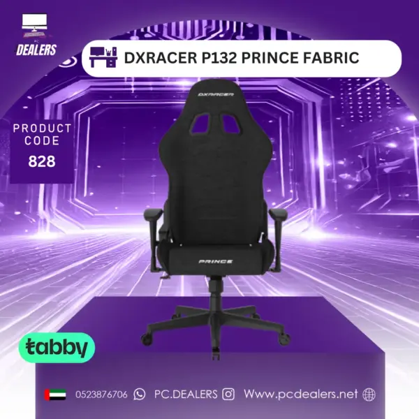 DXRACER P132 PRINCE SERIES GAMING CHAIR FABRIC BLACK